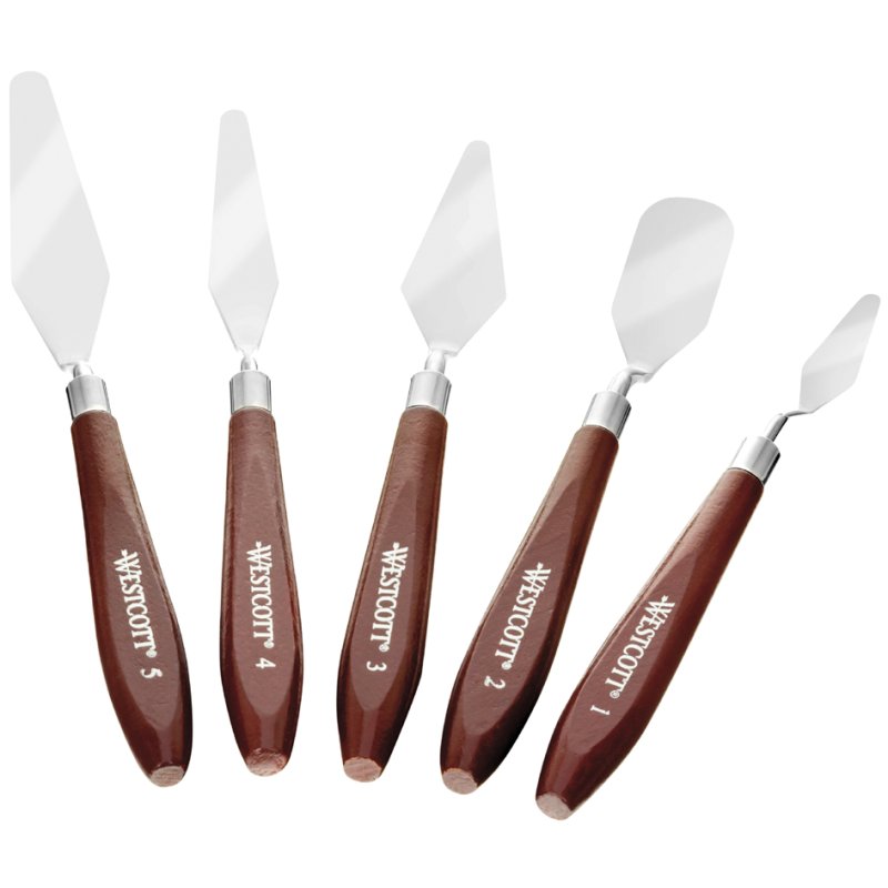 WESTCOTT set de modelage spatules, 5 pièces, lames acier